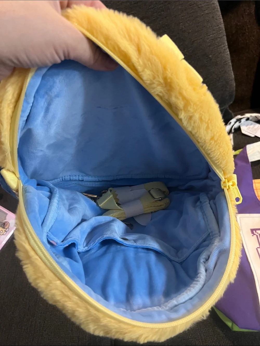 Disney Plush Character Crossbody Bag in Yellow and Blue